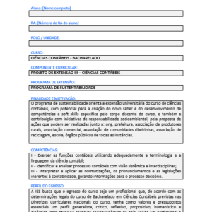 Projeto de Extensão III Ciências Contábeis