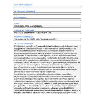 Portfólio Individual - Projeto de extensão IV - Engenharia Civil
