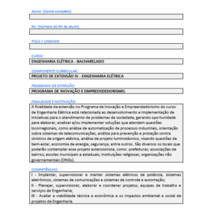 Projeto de Extensão IV Engenharia Elétrica