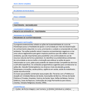 Projeto de Extensão III Fisioterapia