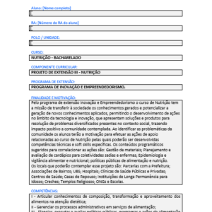 Projeto de Extensão III Nutrição